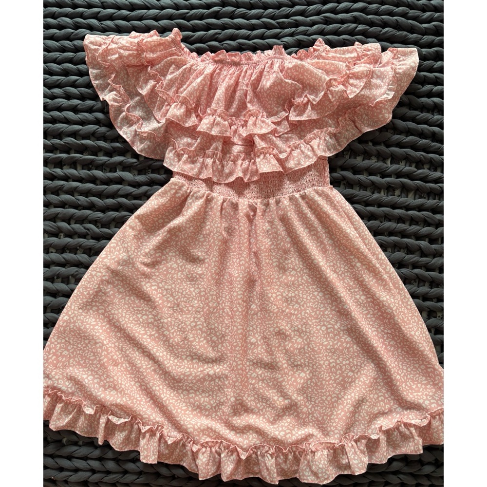 Pink Ruffled Mini Dress
